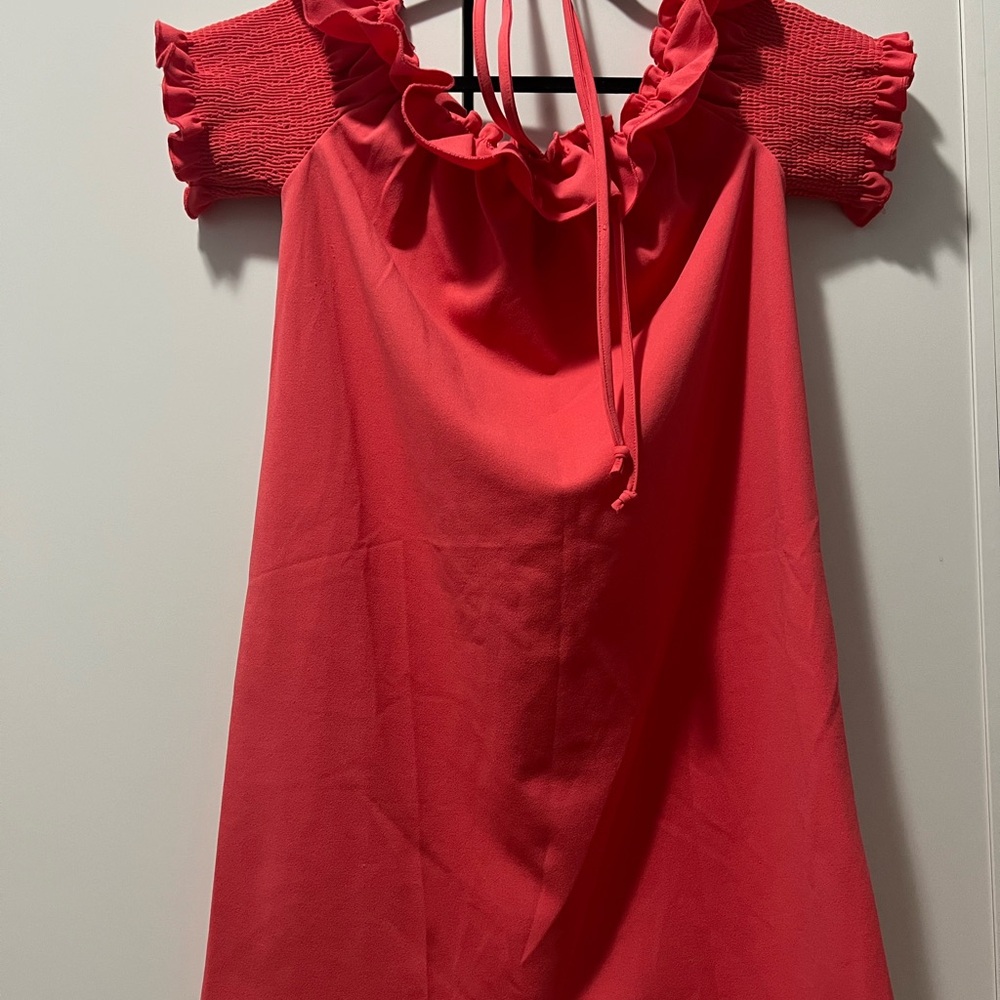 Red Orange Off-Shoulder Dress